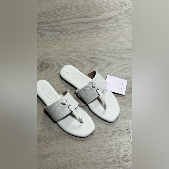 LC Lauren Conrad Shoes - LC Lauren Conrad White Quilted Sandals
